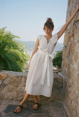 Sua White Embroidered Cotton Dress