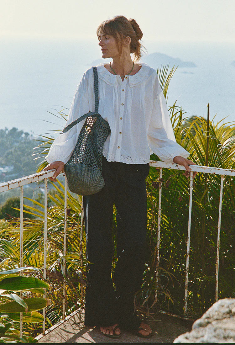 Anaia White Embroidered Cotton Top