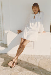 Jonita White Embroidered Cotton Dress