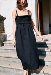 Dalla Dress Black Cotton Voile