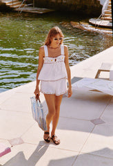 Ander White Embroidered Linen Top