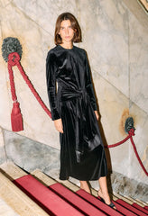 Leona Black Velvet Dress