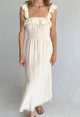 Amalie Cream Silk Dress