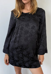 Loa Black Jacquard Dress