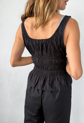 Gigi Black Cotton Poplin Top