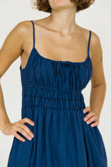 Gabriela Navy Washed Cotton Dress