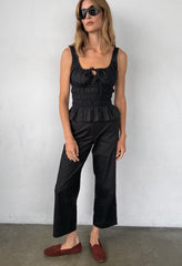 Gigi Black Cotton Poplin Top