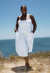 Gabriela Washed Cotton White Dress