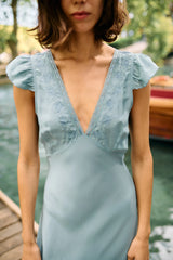Isol Dress Marine Floral Embroidery
