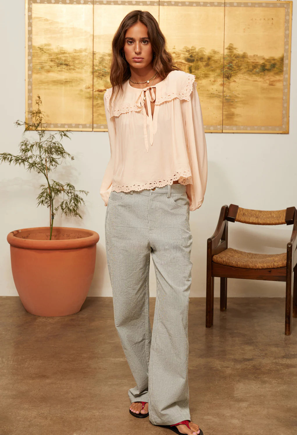 Eloise Stripe Twill Pant