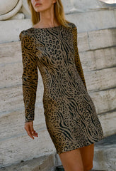 Patrice Leopard Printed Silk Charmeuse Dress