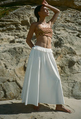 Esi White Cotton Skirt