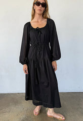 Noro Dress Black Cotton Voile