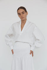 Gemma Top White Cotton