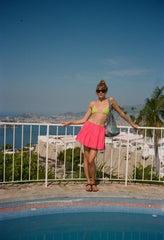 Osa Guava Embroidered Cotton Skirt