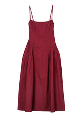 Karita Dress Bordeaux Cotton Poplin
