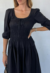 Andrine Dress Black Cotton Poplin