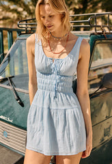 Gianluca Sky Gingham Mini Dress