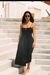 Gabriela Black Cotton Dress