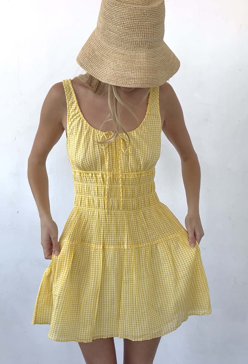 Gianluca Sun Gingham Cotton Dress