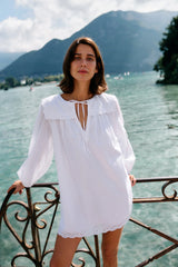 Jonita White Cotton Voile Dress