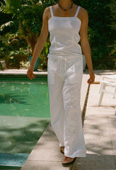 Ipanema White Embroidered Linen Top