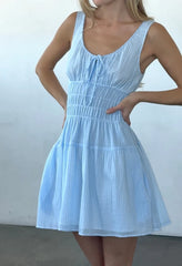 Gianluca Sky Gingham Mini Dress