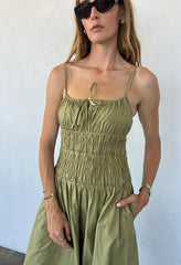 Russo Khaki Washed Cotton Poplin Dress