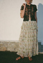 Lerden Jardin Silk Chiffon Skirt