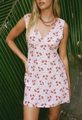 Castelo Geranium Print Silk Mini Dress
