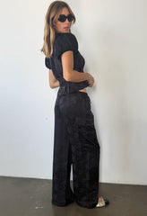 Marceau Black Jacquard Pant
