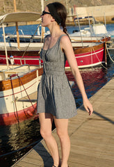 Gianluca Black Gingham Mini Dress