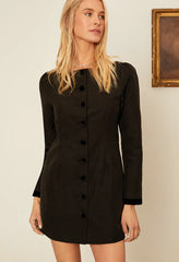 Antoinette Faille Button Down Mini Dress