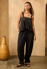 Euri Black Silk Top