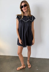 Mari Black Cotton Dress