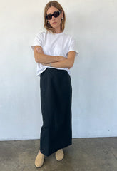 Borgia Black Linen Skirt