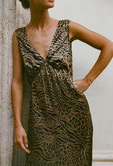 Krista Dress Leopard Print Silk Charmeuse